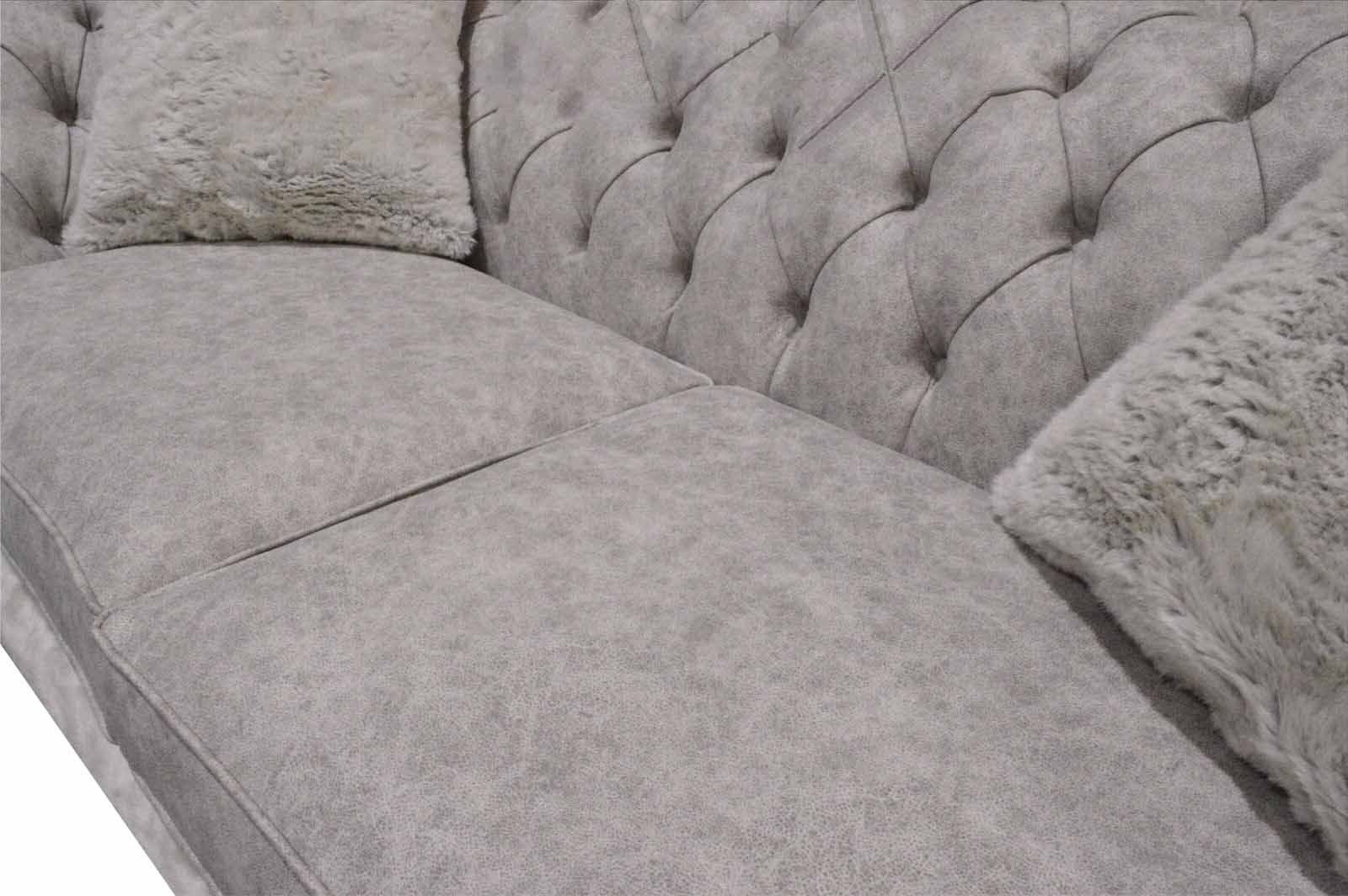 Sofa Couch Europe Sofa in Made Neu, Dreisitzer Luxus Chesterfield JVmoebel Taupe Modernes