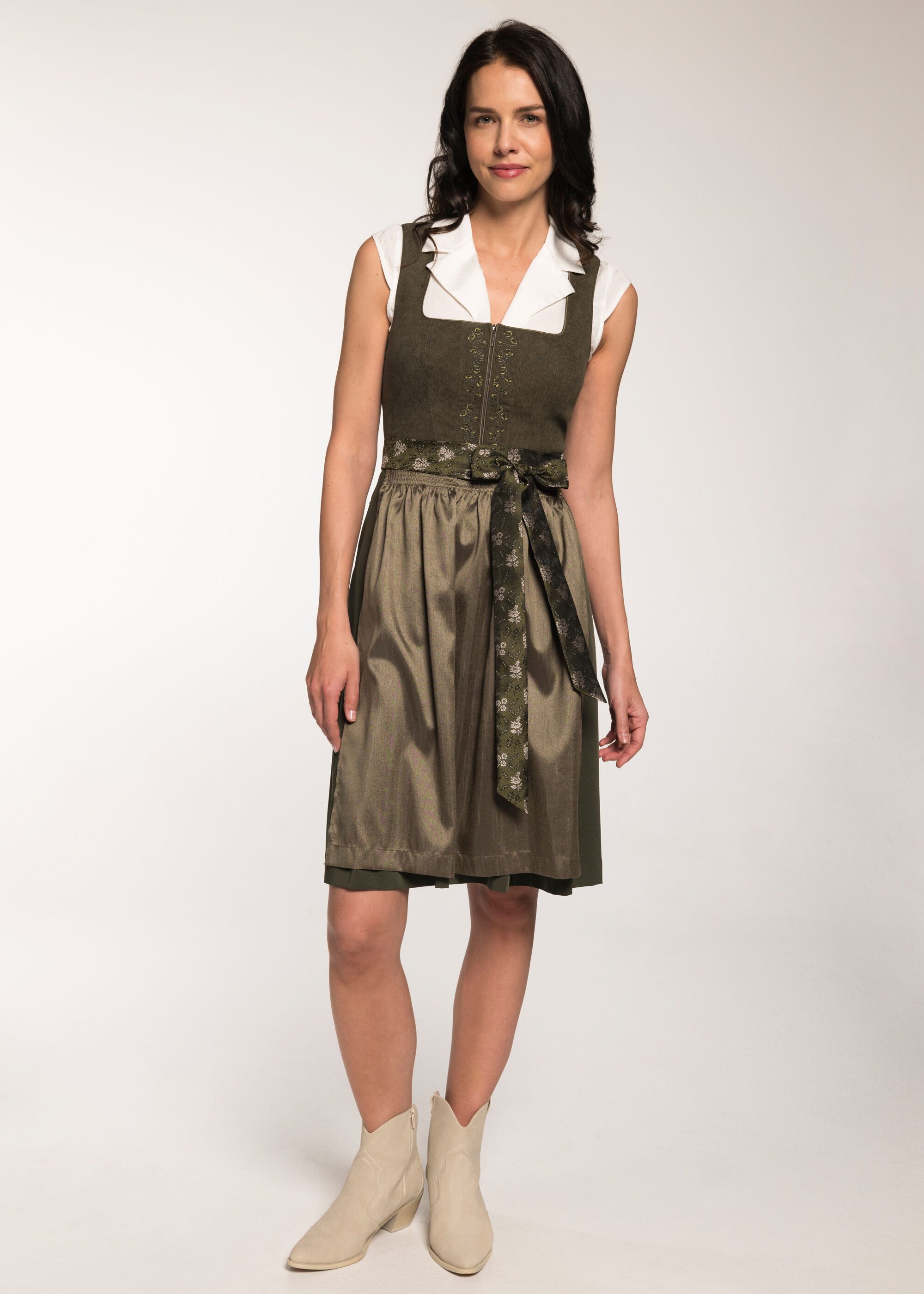 Spieth & Wensky Dirndl Glenn (1-tlg) Schürzenbänder mit Blumenmuster günstig online kaufen