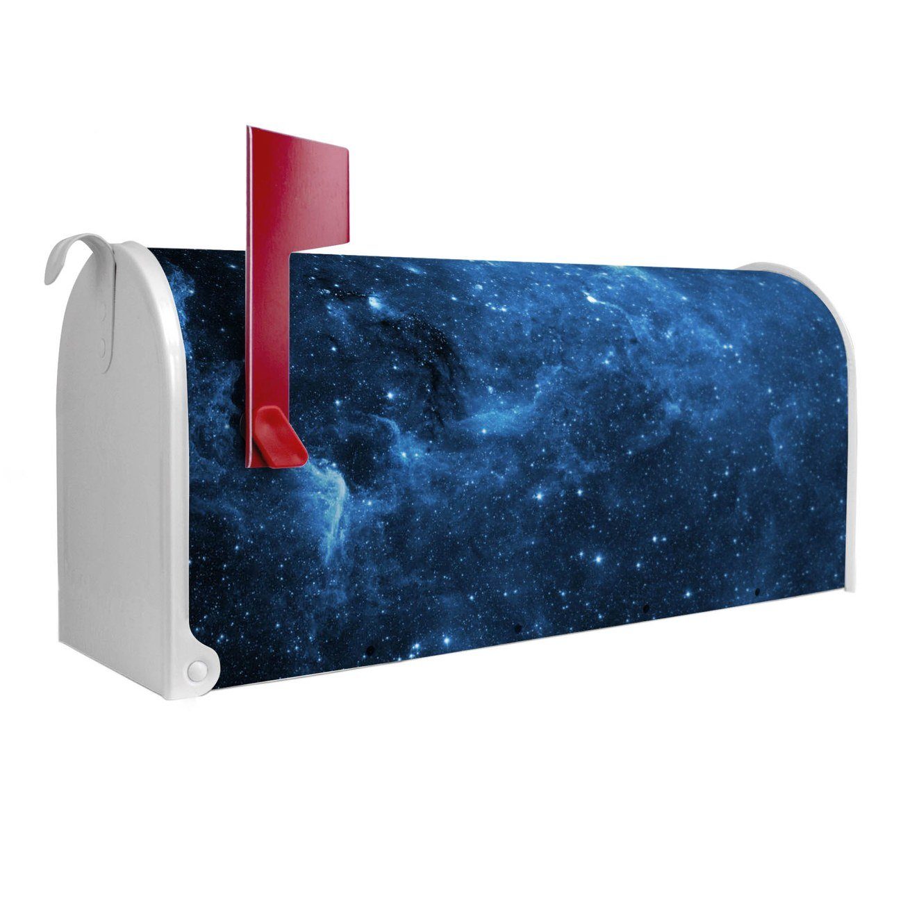 banjado Amerikanischer Briefkasten Mailbox Universum (Amerikanischer Briefkasten, original aus Mississippi USA), 22 x 17 x 51 cm weiß