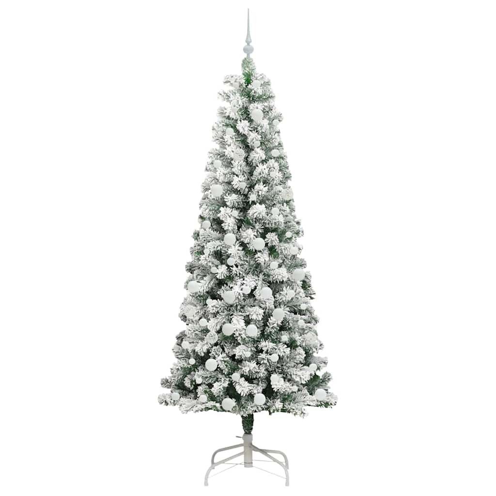 furnicato Künstlicher Weihnachtsbaum Künstlicher klappbarer Weihnachtsbaum Grün und Weiß 210 cm