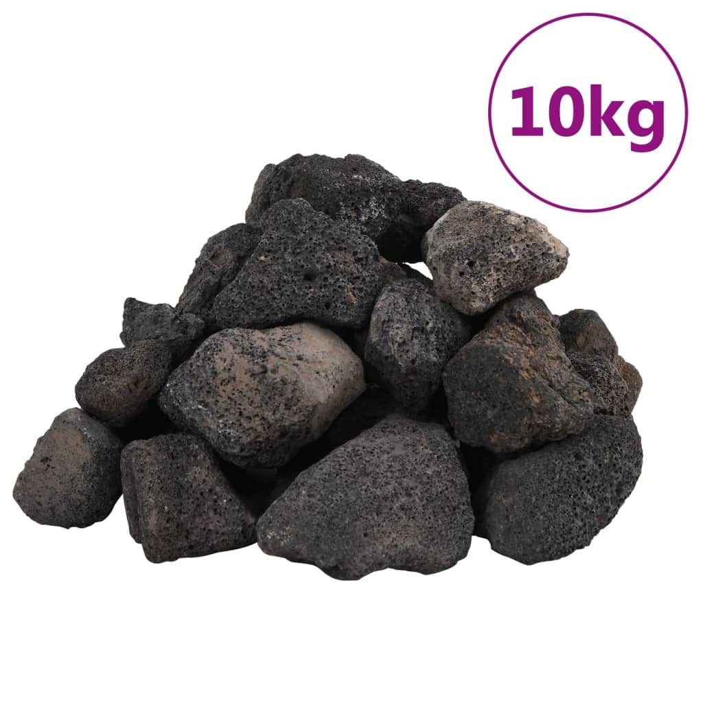 vidaXL Lavasteine, Lavagranulat 10 kg Schwarz 5-8 cm