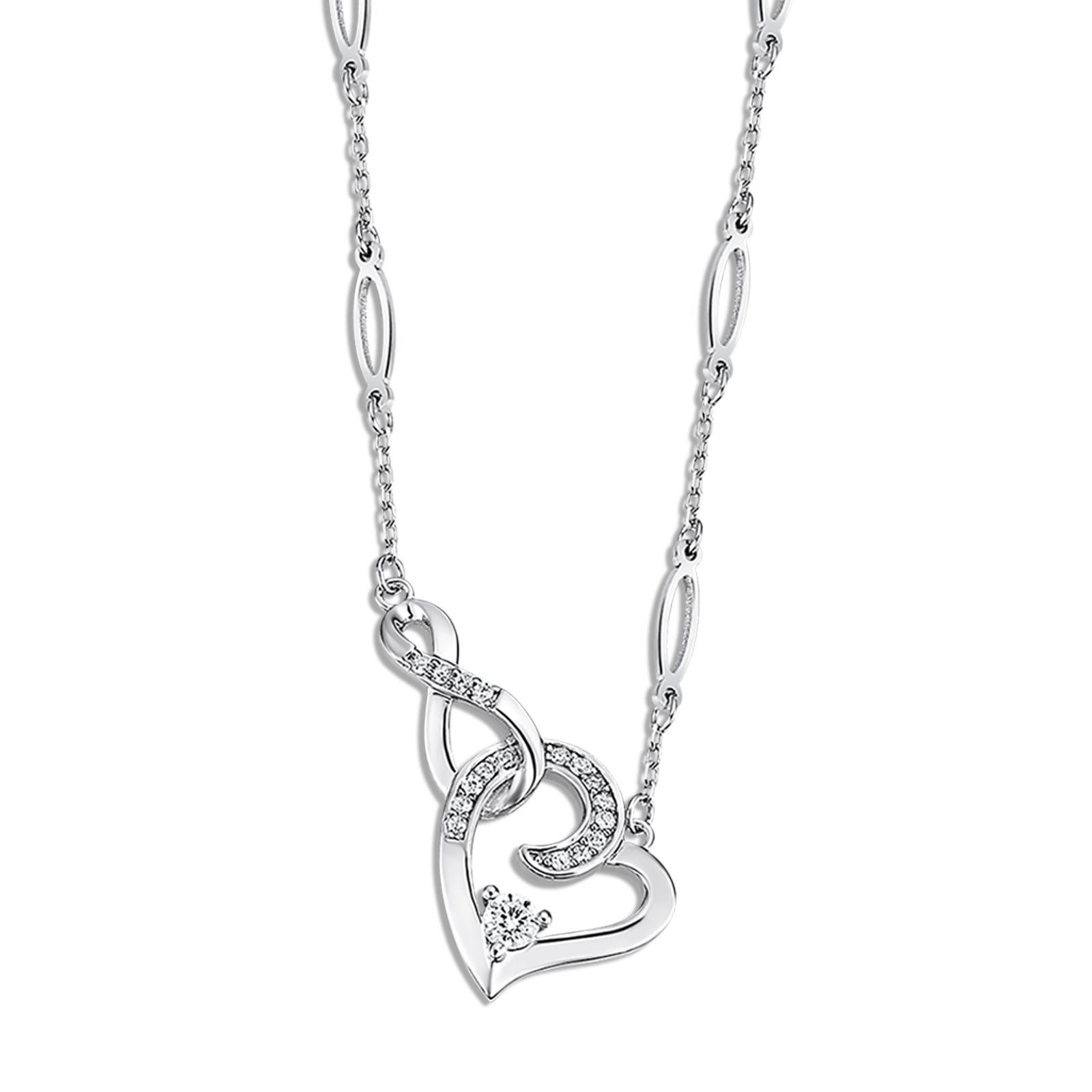 LOTUS SILVER Silberkette LOTUS Silver Halskette Zirkoniastein (Halskette), Halskette Zirkoniastein ca. 42cm, 925 Sterling Silber, Farbe: silber