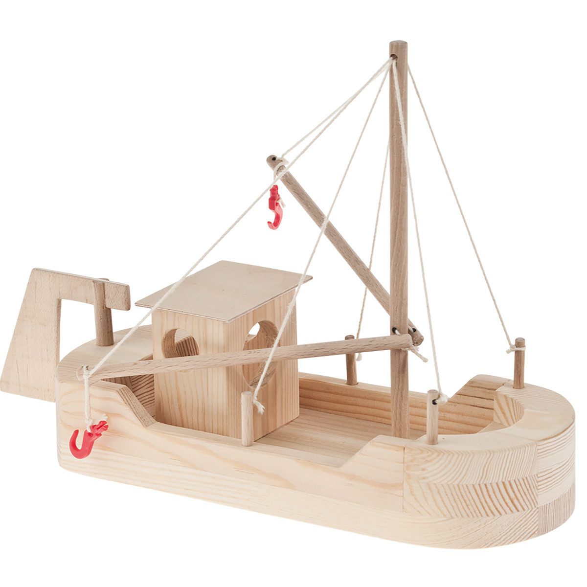 matches21 HOME & HOBBY Fischkutter Holz Bausatz ab 10 Jahren Holzbaukasten