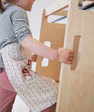 Ehrenkind Stehhilfe Lernturm Entdeckerturm Montessori 4-fach höhenverstellbar (Extra kippsicher & stabil), aus hochwertigem Birkenschichtholz, Lernturm ab 1 Jahr, Made in Europe