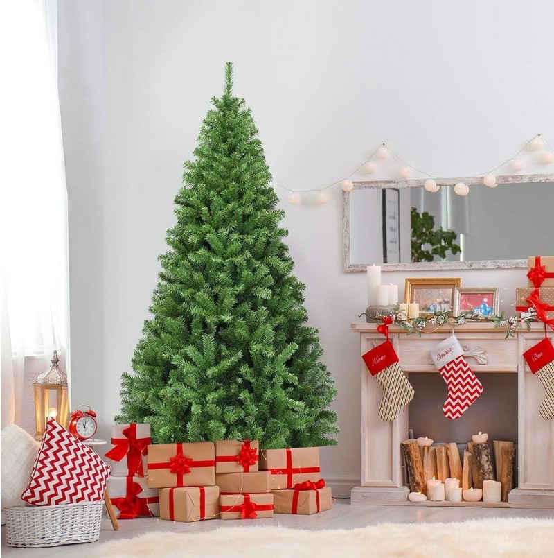 KOMFOTTEU Künstlicher Weihnachtsbaum, 180cm, 1000 Spitzen, mit Metallständer