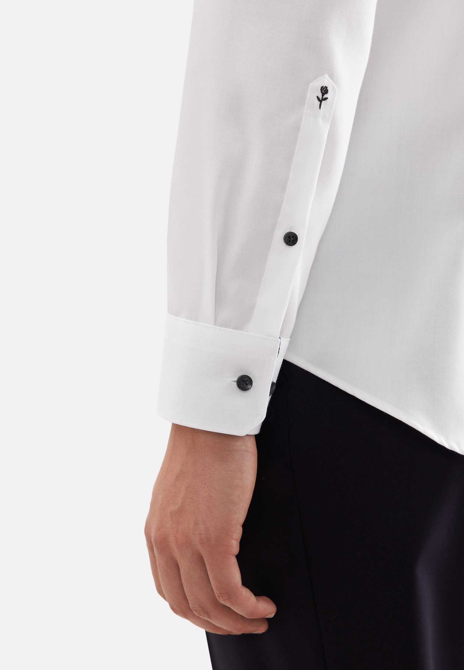 seidensticker Businesshemd Schwarze Rose Slim 1/1 Button-Down-Kragen Uni – Bild 4 von 5