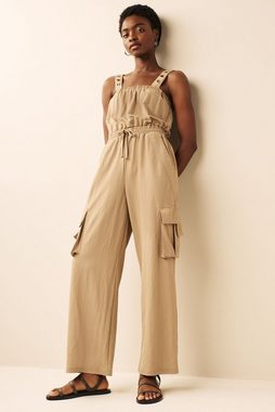 Next Jumpsuit Ärmelloser Cargo-Jumpsuit mit Kordelzug (1-tlg)