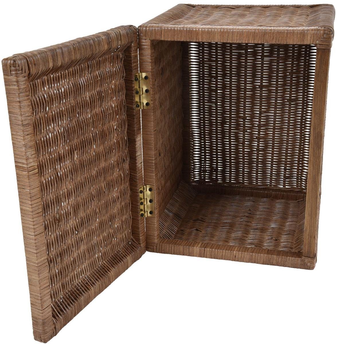 Krines Home Aufbewahrungskorb Hoher Korb mit Deckel Rattan geflochten Regalkorb Aufbewahrungsbox, Mit Inlett – Bild 5 von 5