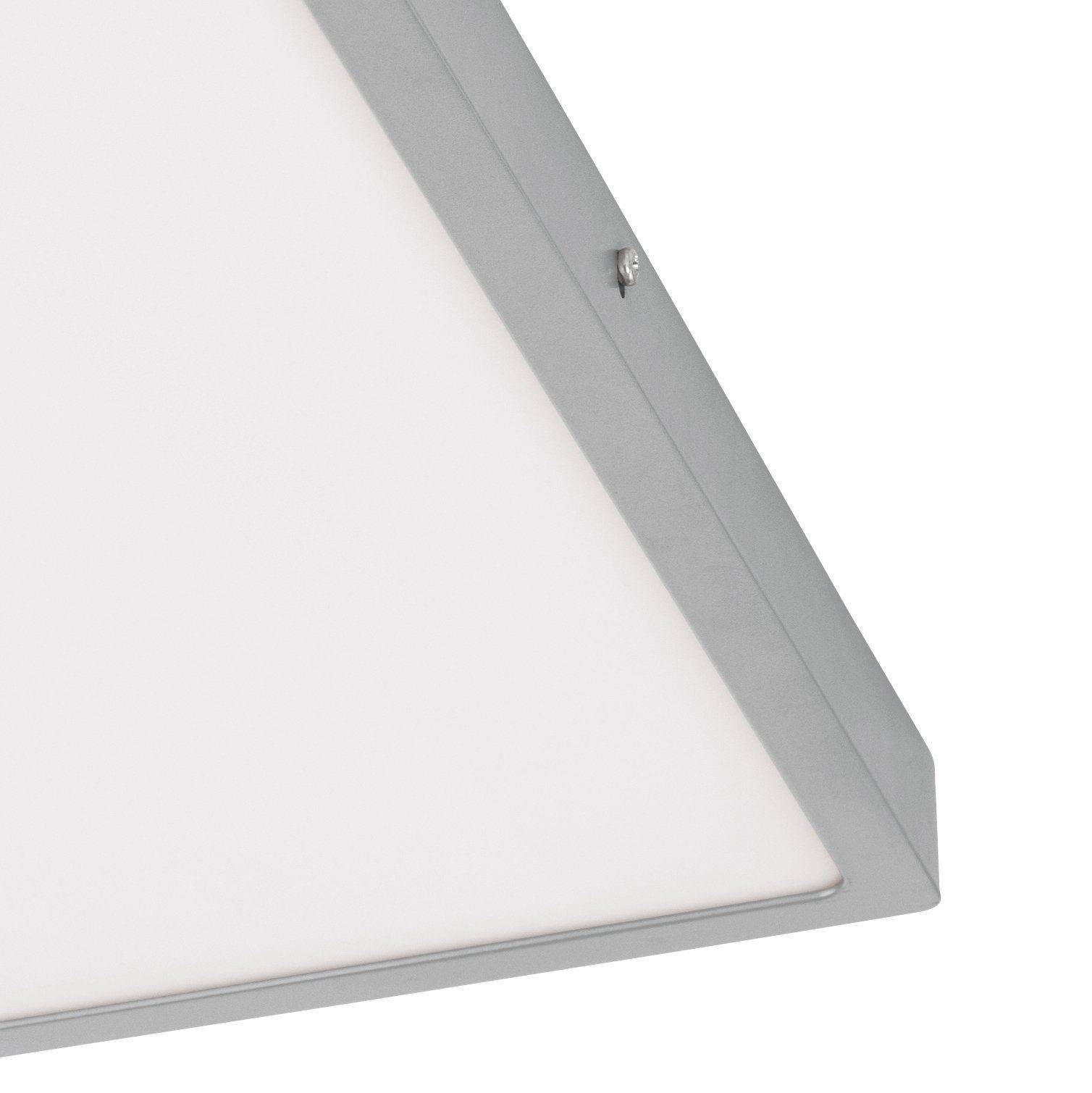 EGLO Aufbauleuchte Fueva 1, Farbe: weiß, 60x60 warmweiß und Leuchtmittel Deckenlampe, inklusive, cm, Silber