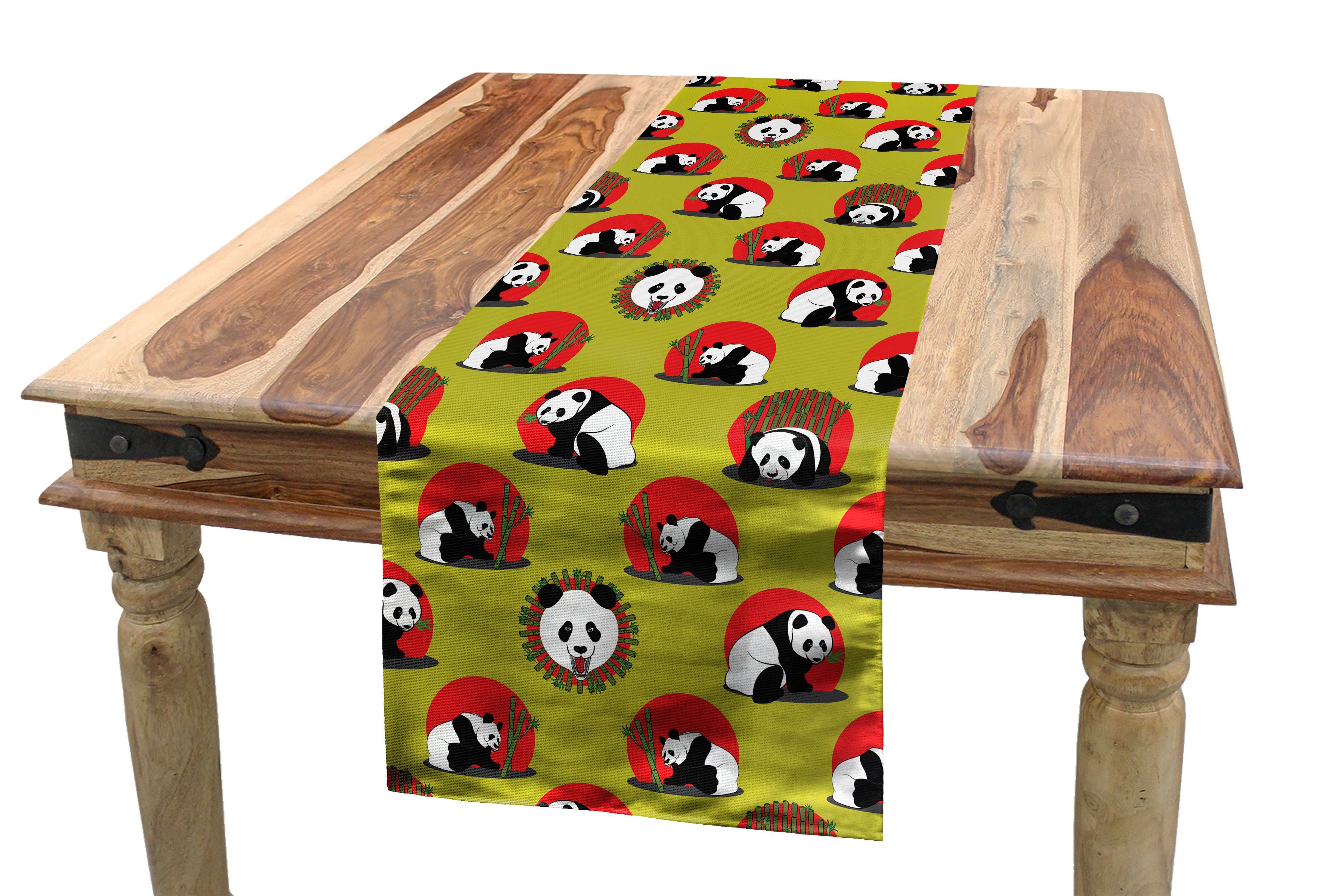 Abakuhaus Tischläufer Esszimmer Küche Bamboo Dekorativer Rechteckiger Tiere Sticks Panda Tischläufer, Chunky