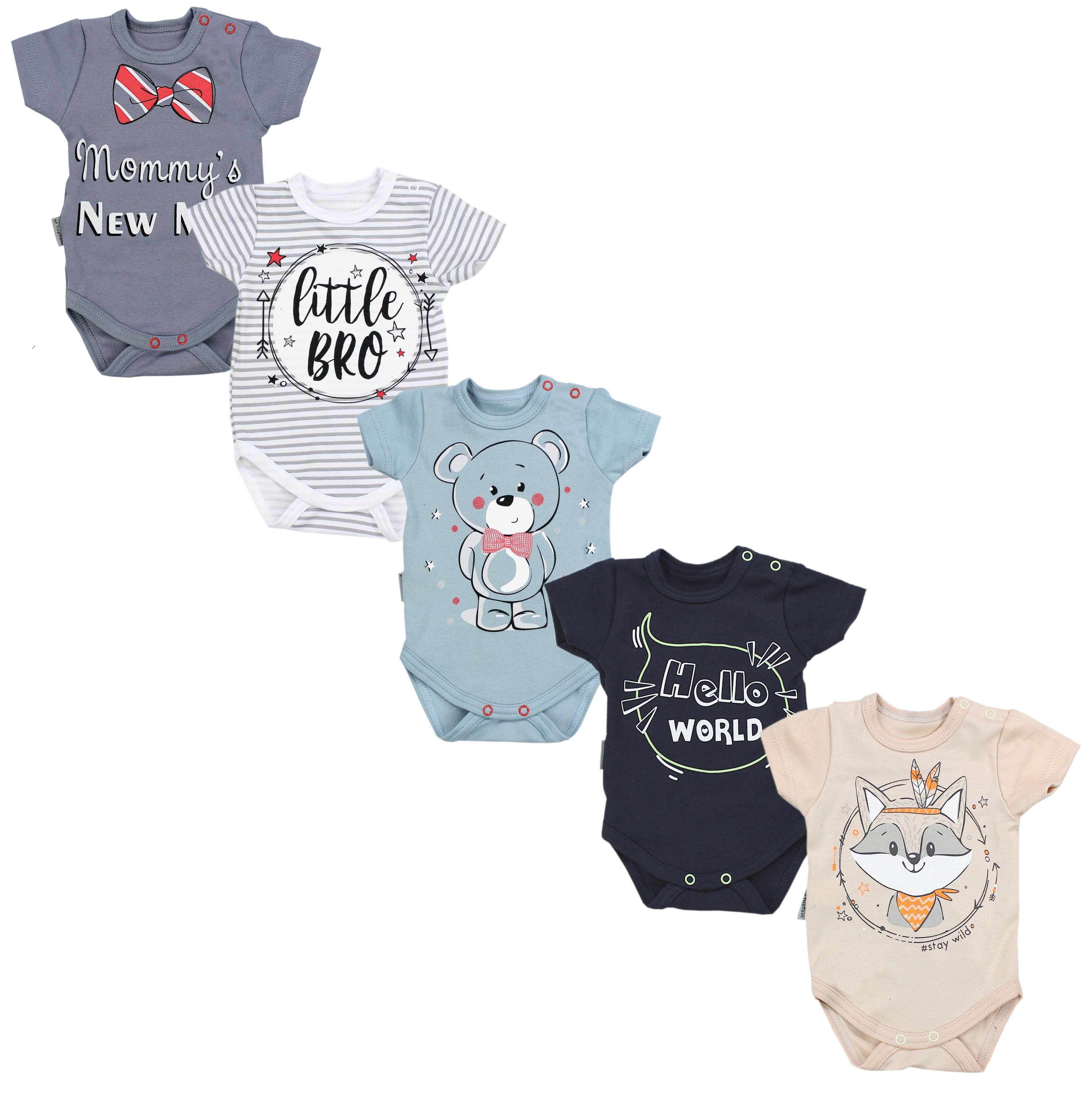 TupTam Kurzarmbody TupTam Unisex Baby Kurzarm Body mit Aufdruck Spruch 5er Pack