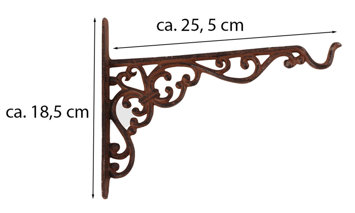 esschert design Wandhaken Halterung für Hängekörbe, Gußeisen, (Stück, 1-St., Halterung für Hängekörbe), Gartenhaken Wandhaken Gusseisen Haken Hanging Basket Esschert Haken Pf