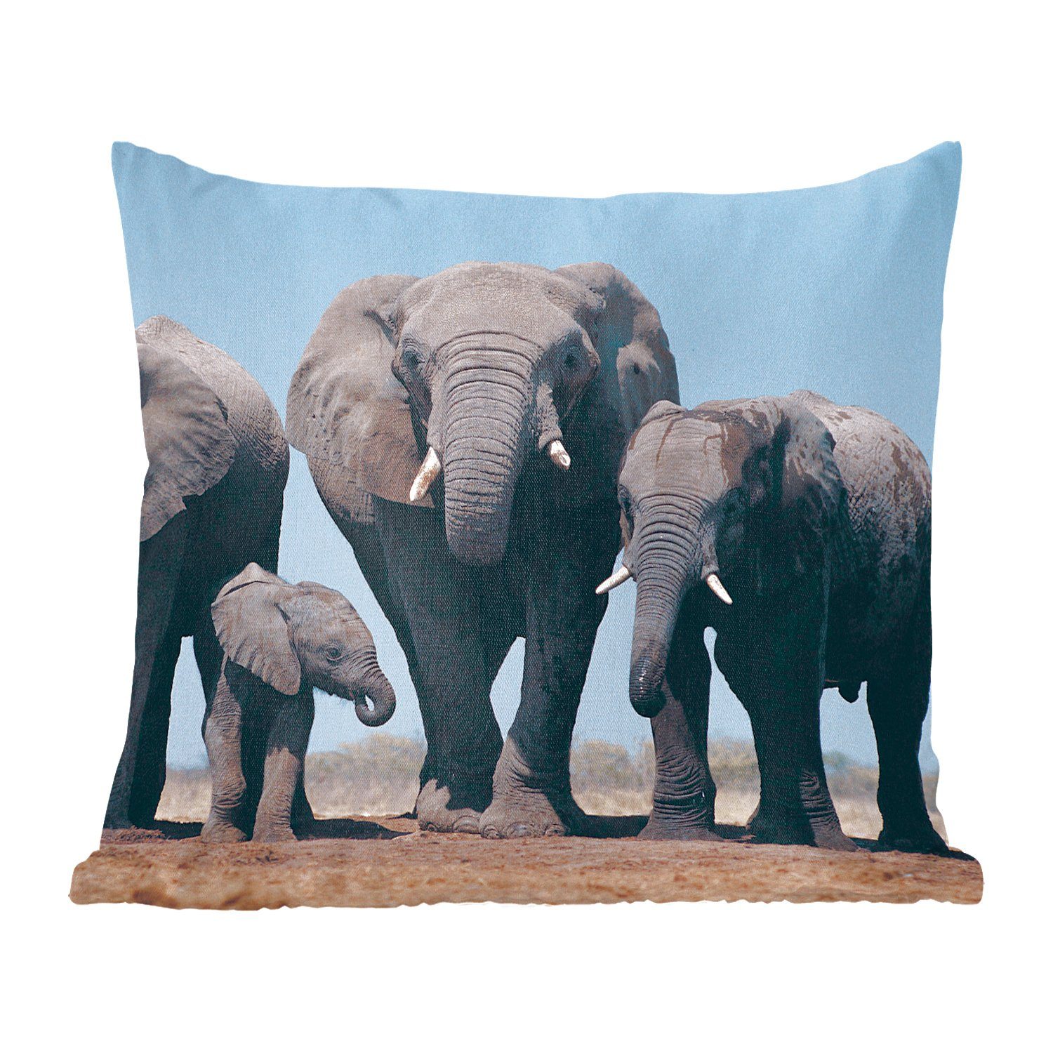 Dekokissen Elefant Schlafzimmer, für Prärie Wohzimmer, mit - Tiere Natur, - - MuchoWow Füllung Zierkissen Sofakissen Deko,