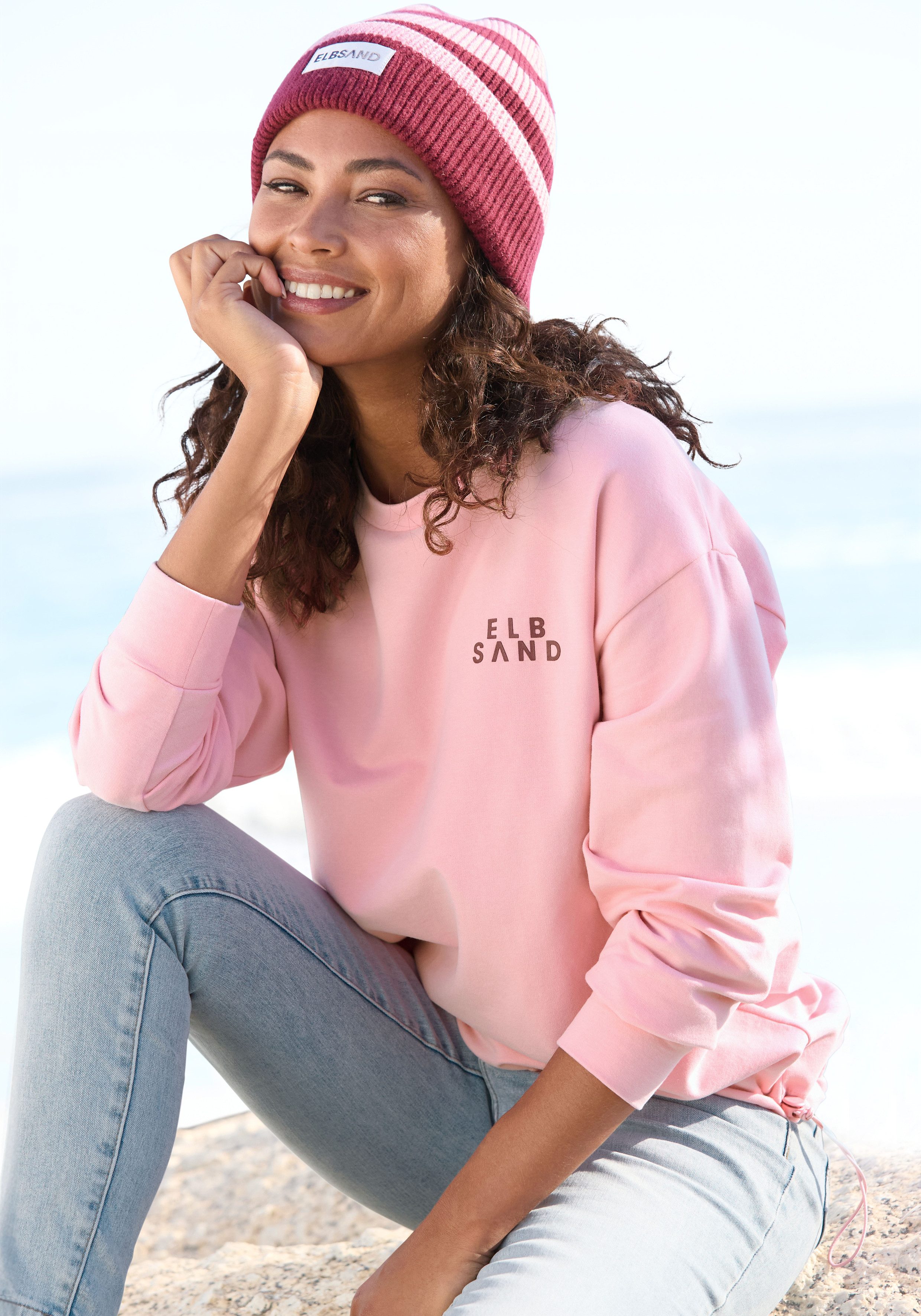 Elbsand Sweatshirt Carisa mit verstellbarem Gummizug am Saum, lockere Passform, casual-sportlich
