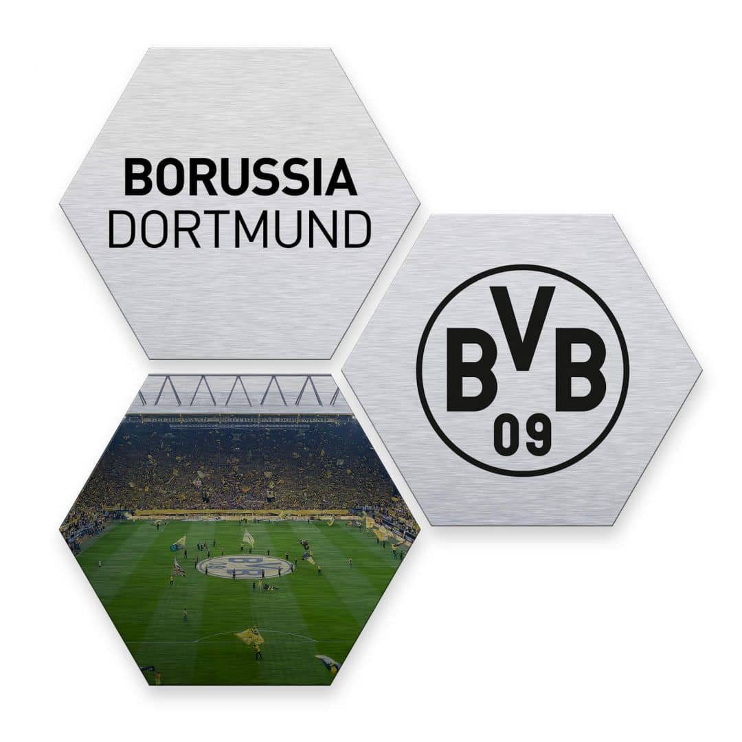 Dortmund Signal Poster Iduna Borussia Borussia Fußball Gemälde Kinderzimmer Wanddeko BVB, Wandschild Dortmund Set 3er