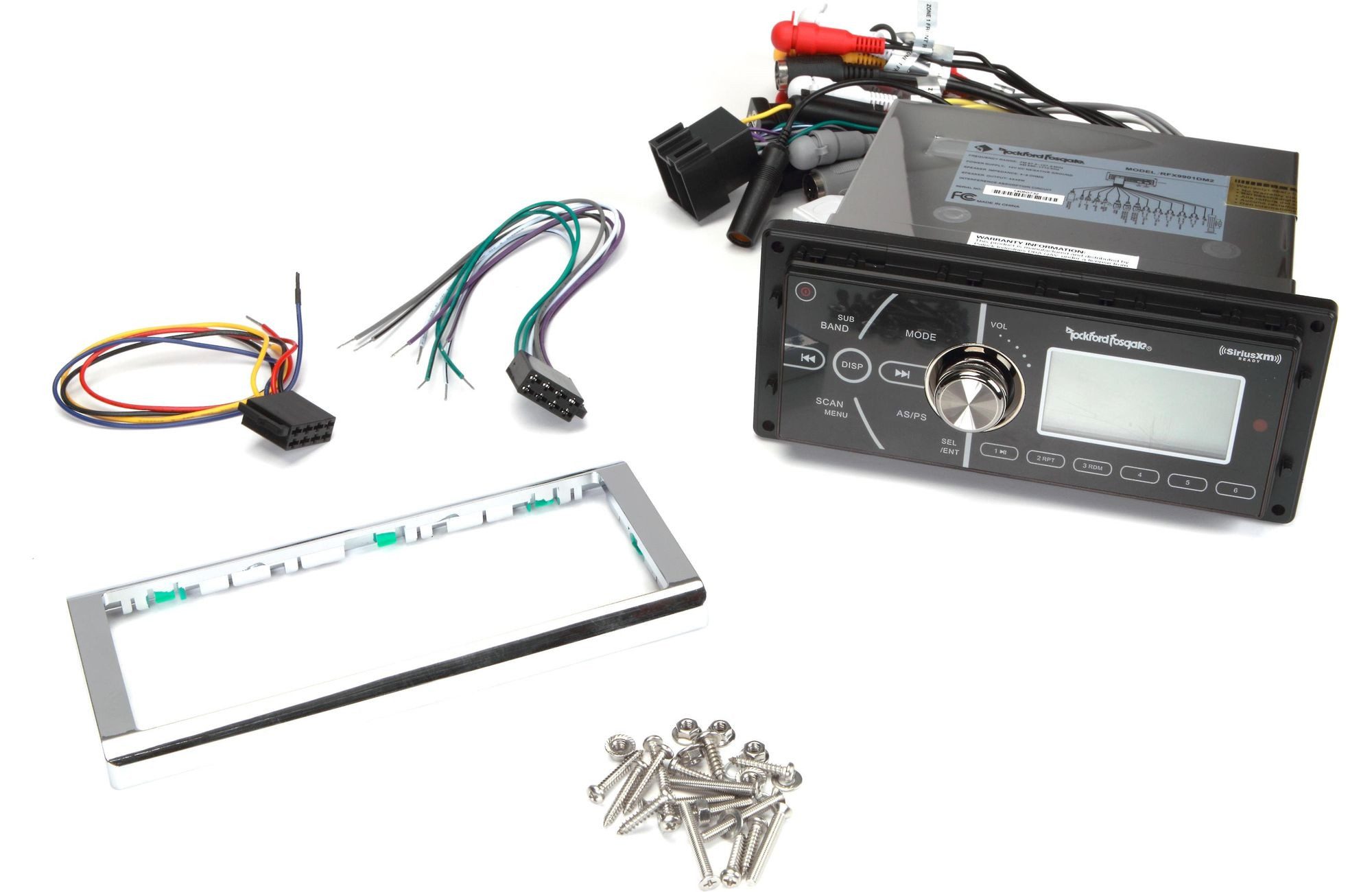 Rockford Fosgate RFX9901DM2 1.8 DIN Digital Media Receiver Autoradio (Marin/Wasserdicht, AM/FM Radio, Animiertes Display, Freisprecheinrichtung)