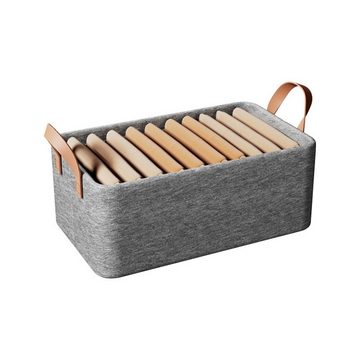 DOPWii Aufbewahrungsbox Stoff-Aufbewahrungsbox faltbar für Bücherregal, Büro, Schlafzimmer, Wohnzimmer, 47 x 30 x 20 cm