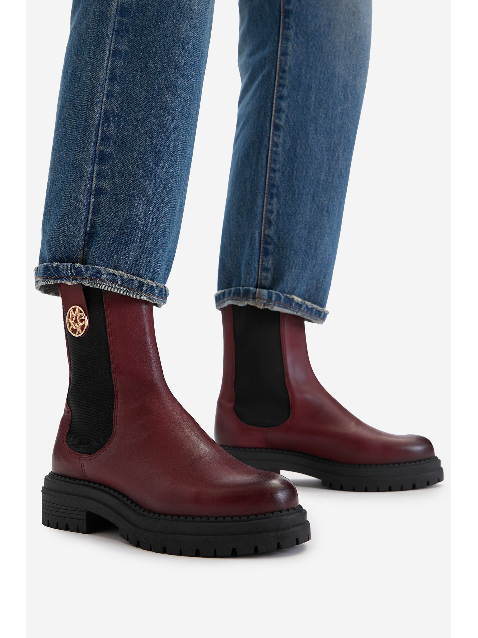 Mexx Mexx Damenstiefel Burgund, Schwarz MEXX-CEO-MX/027C-RST Burgund Chelseaboots