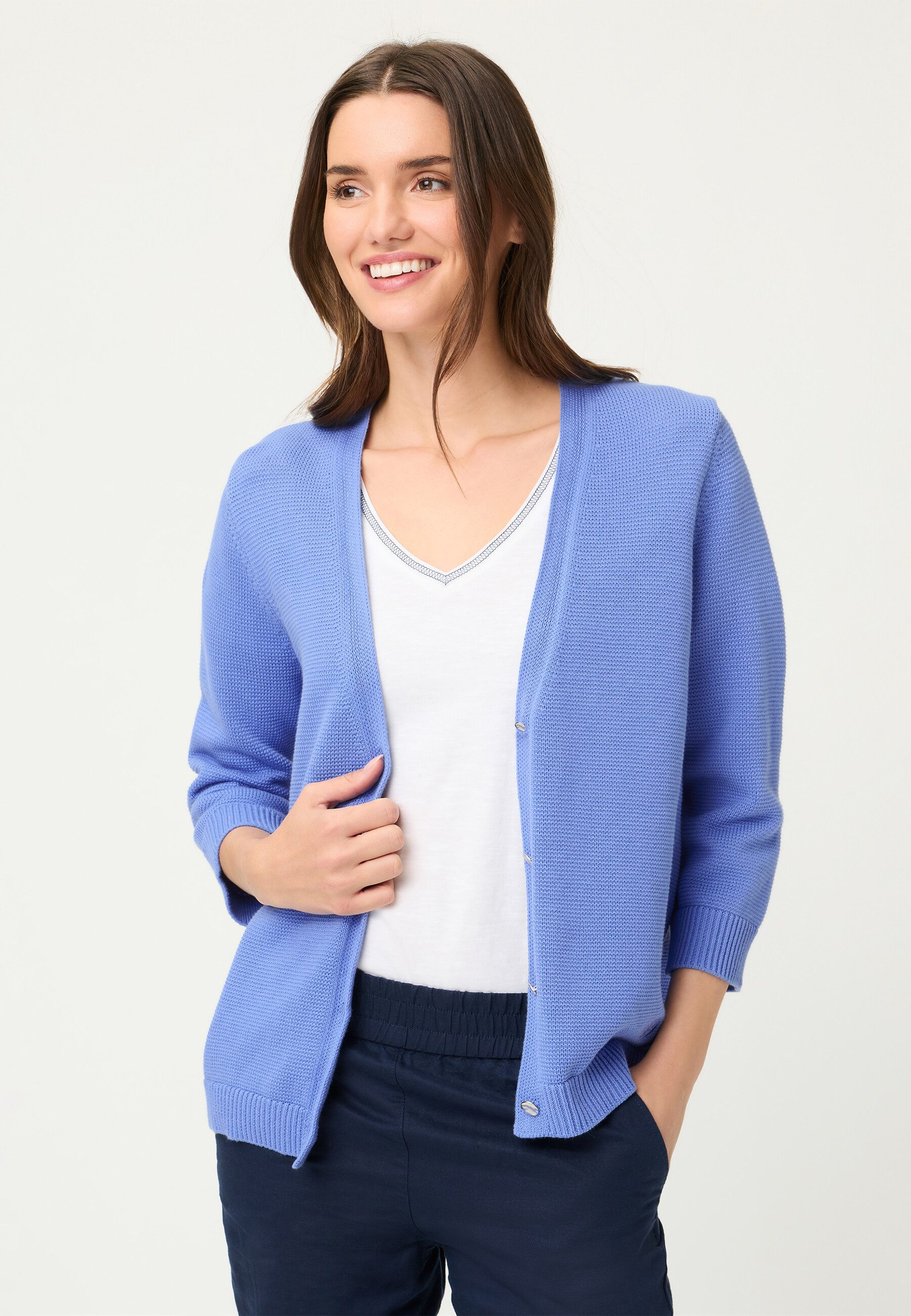 Olsen Cardigan Cardigan mit feiner Strukturstrick-Optik