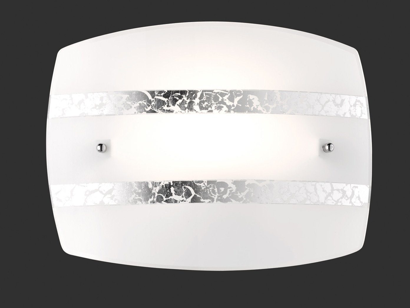 innen Lampenschirme mit Silber LED 30cm Warmweiß, Design, Milch-glas Wandleuchte, Dekor meineWunschleuchte Breite LED wechselbar,