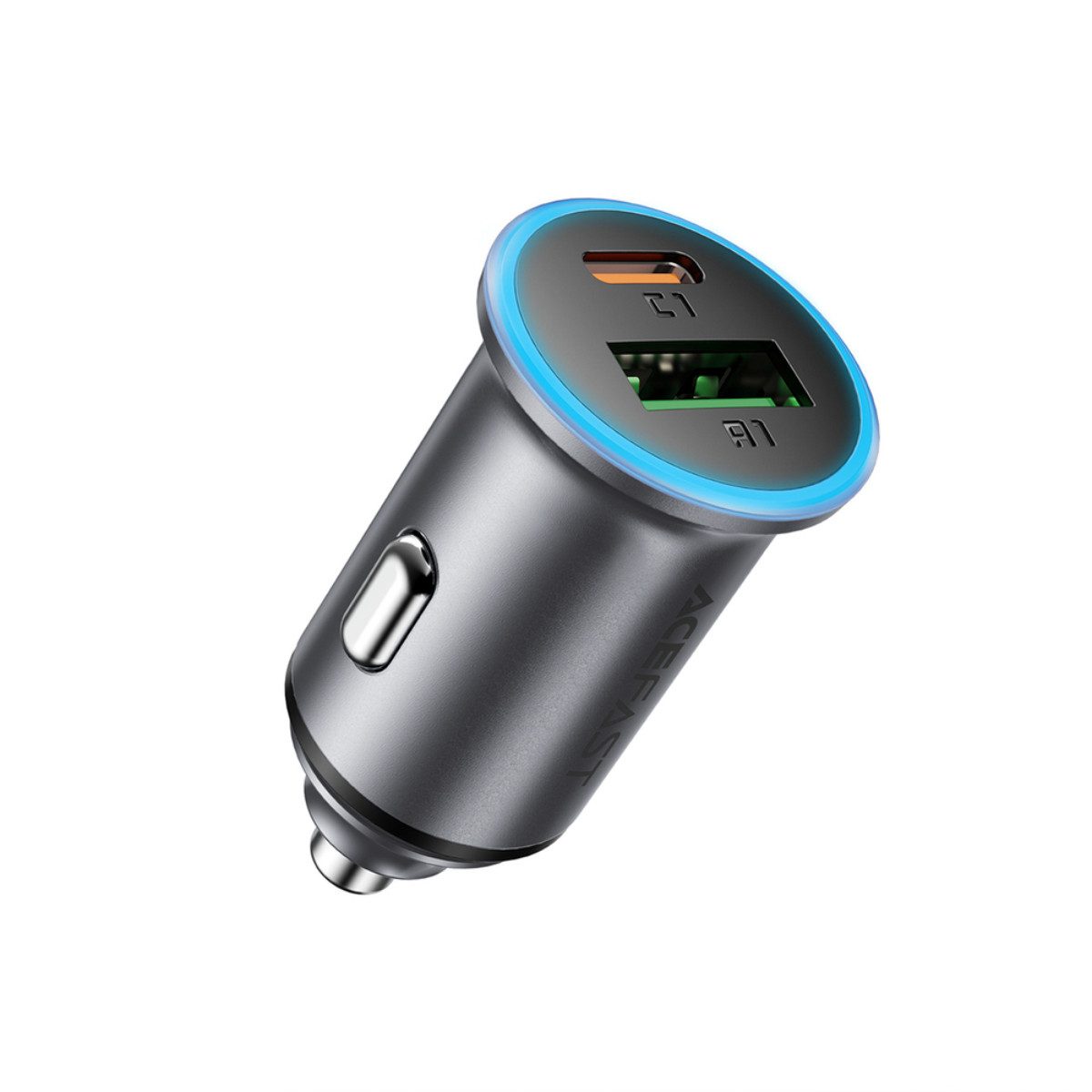 Acefast B15 KFZ-Adapter Kfz-Stecker, 12 V Fahrzeugstecker, 24 V Fahrzeugstecker zu USB-A, USB-C, 65W Kfz-Ladegerät mit USB-C USB-A und LED