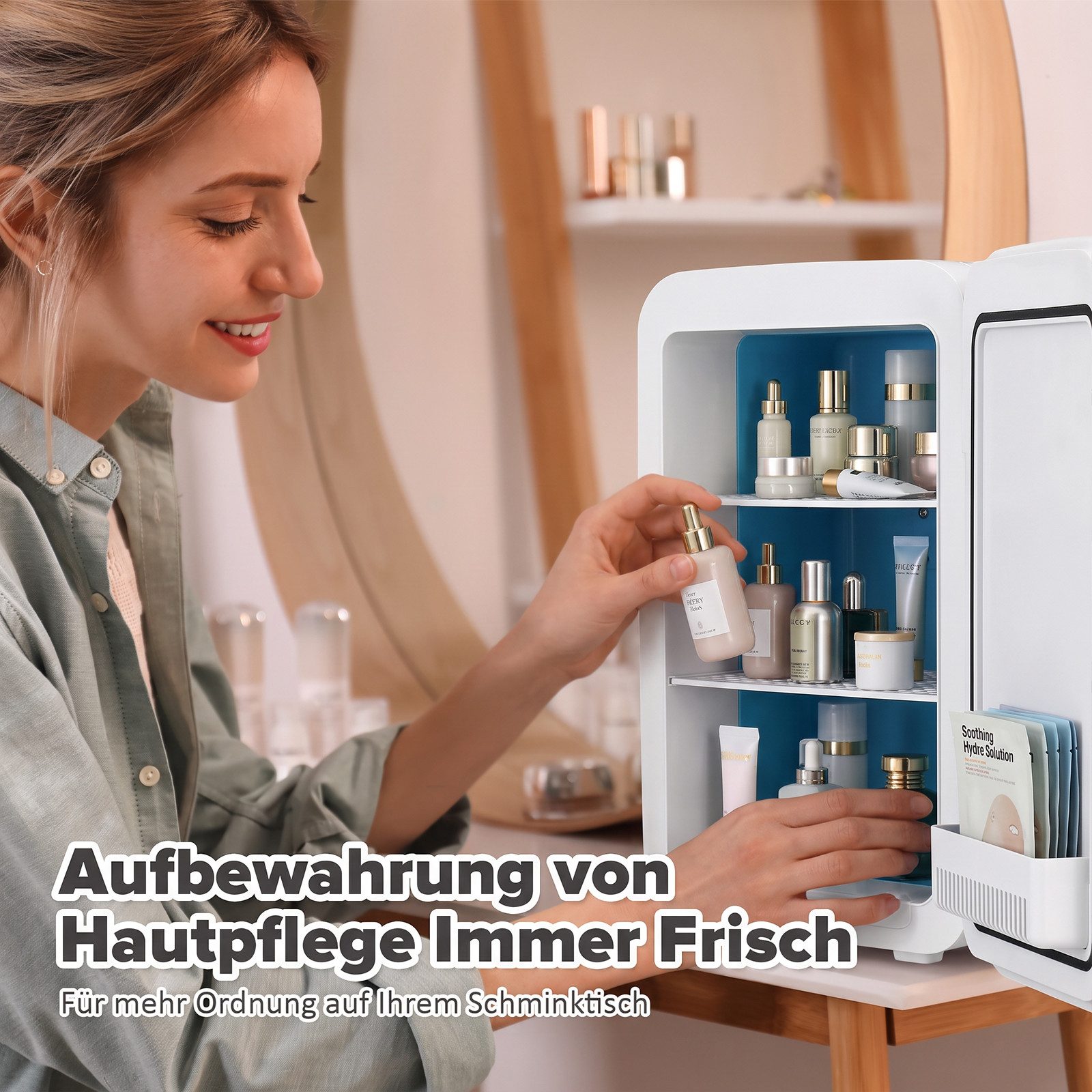 Rebonique Table Top Kühlschrank AQ-22L, 15L/21 Dosen Mini Kühlschrank, 17°C unter Umgebungstemperatur - 65°C – Bild 5 von 5