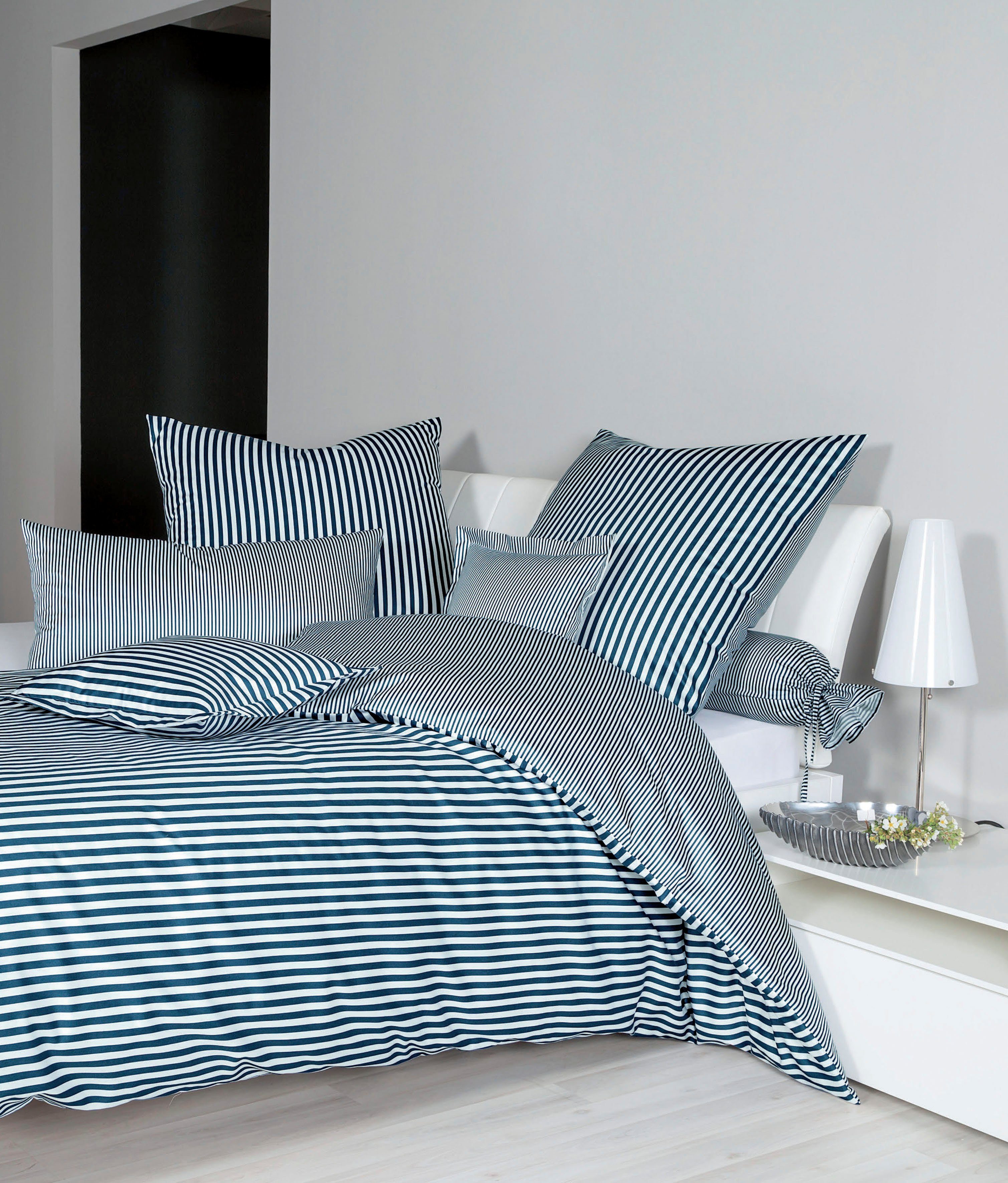 Janine Wendebettwäsche modernclassic 3912, 100% Baumwolle, Mako-Satin, 2 teilig, mit Reißverschluss, Streifen Design – Bild 2 von 3