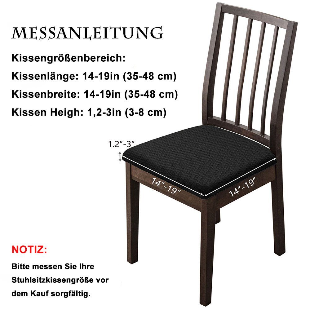 Bezug Sitzbezüge Stretch CTGtree Esszimmerstühle, Hussen-Set Stühle 6 für Schwarz Stück für