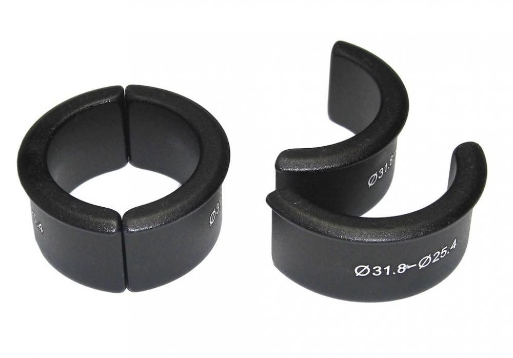 Fahrradlenker Hülsen-Set Ergotec schwarz Alu, für Vorbauten (31,8mm auf 25,4mm)