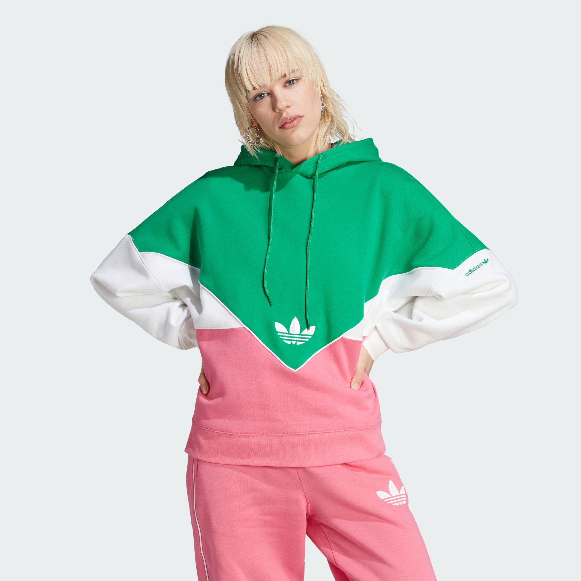 adidas Originals Hoodie HOODIE Green / Pink Fusion