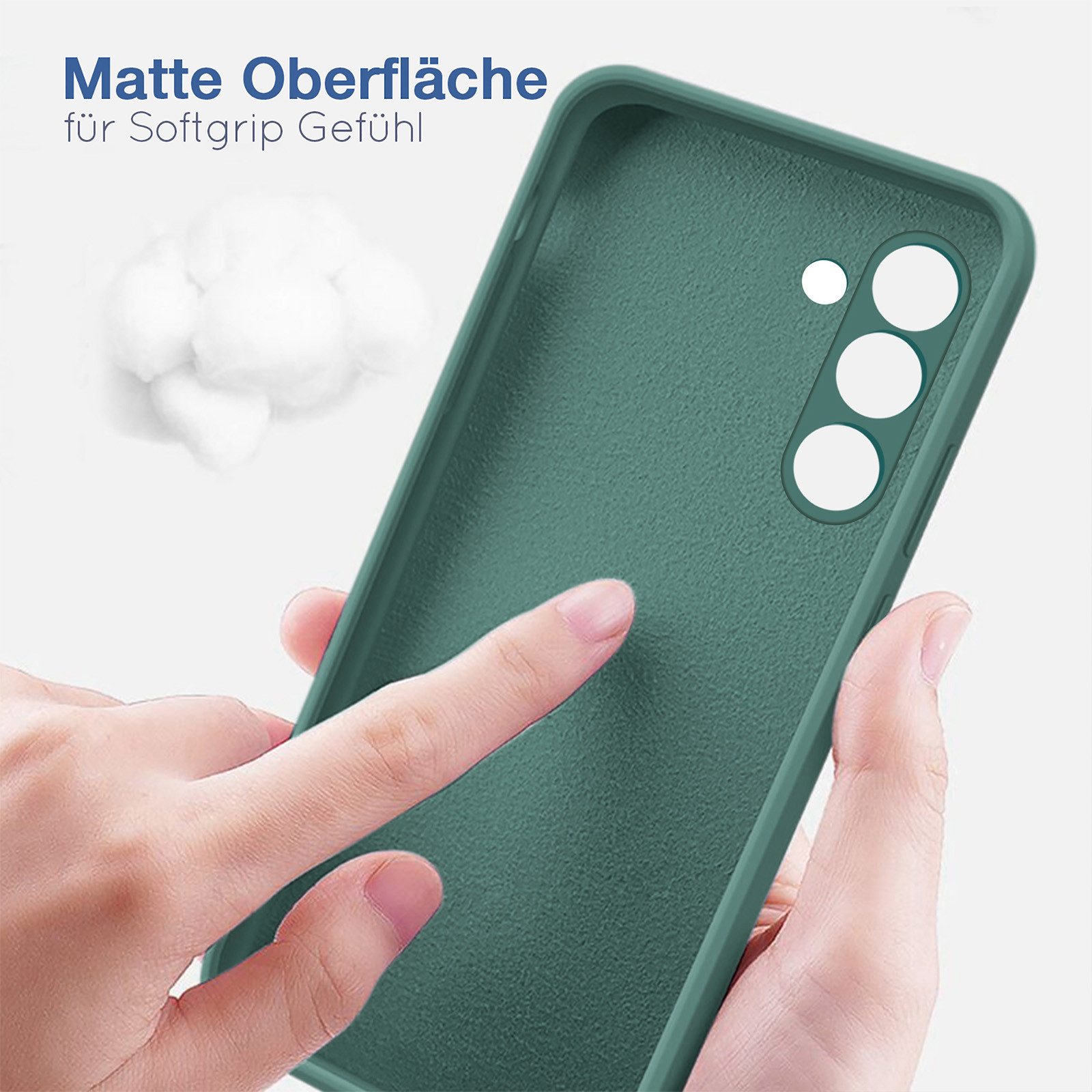 Tec-Expert Handyhülle SoftGrip Cover Hülle für Samsung Galaxy A55 5G, Handy Case Bumper integrierter Kameraschutz flexibel