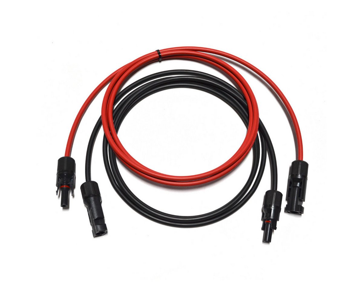 smartEC Solarkabel Verlängerungskabel 4 - 6mm² mit Stecker 2x 2m 4mm² Solarkabel, Außenduchmesser: 5,2mm (200 cm), Kabeltyp H1Z272-K IP68 Verlängerungskabel 1-30 Meter