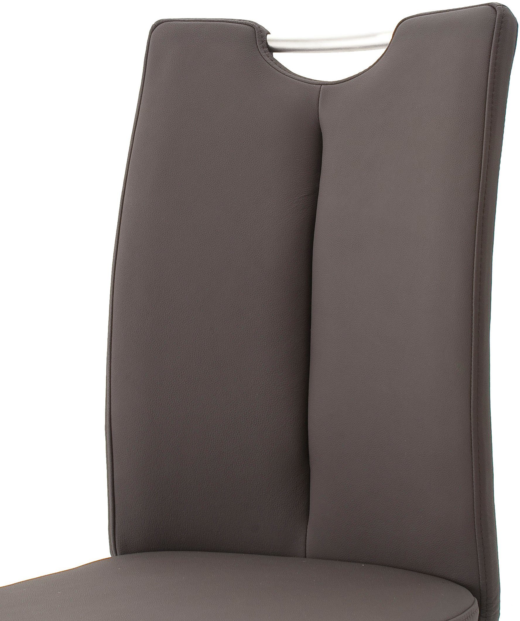 MCA furniture Freischwinger Artos mit braun Stuhl 140 Kg St), 2 Echtlederbezug, bis | belastbar (Set, braun/Edelstahl