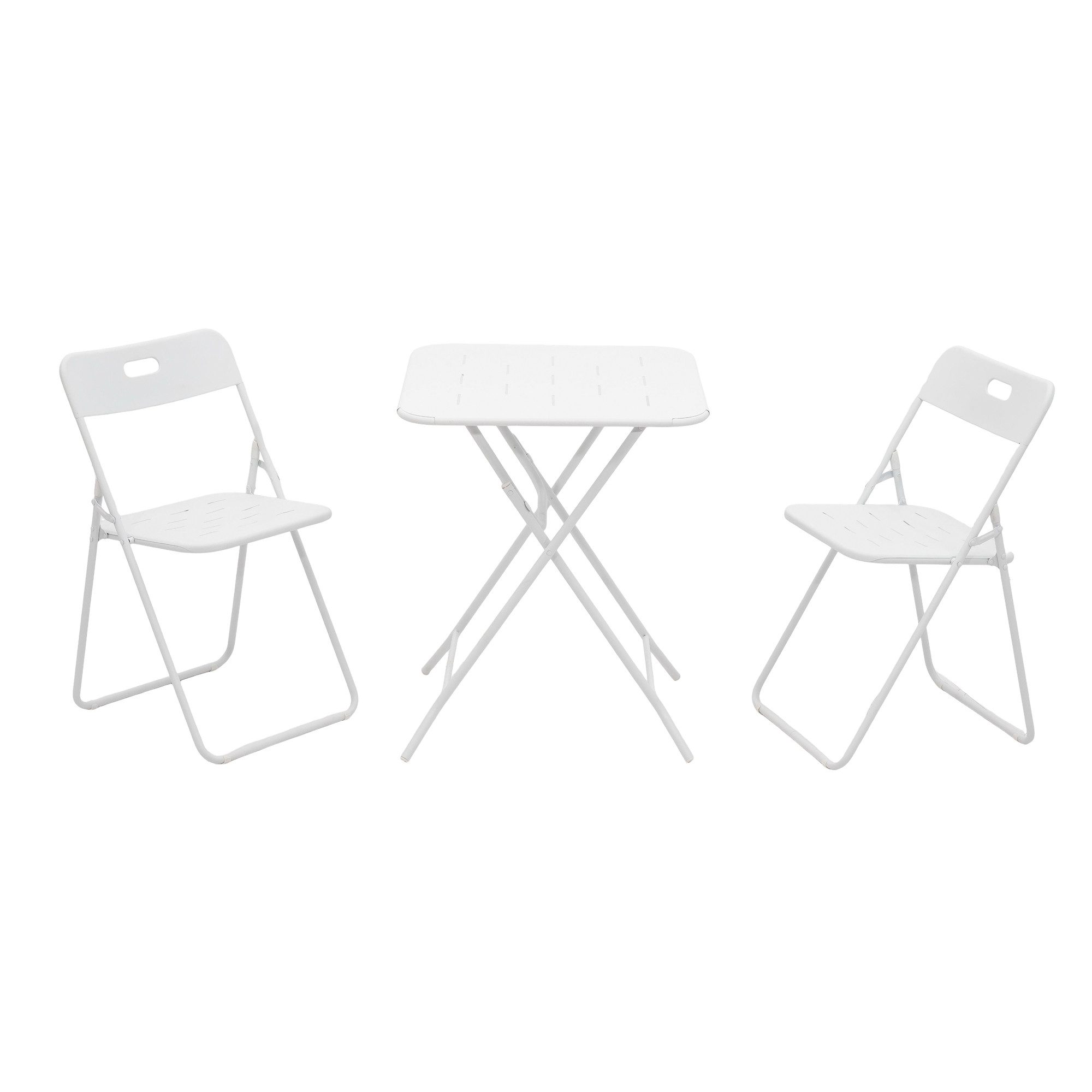 Odikalo Balkonset Gartenmöbel-set mit klappbarer Aufbewahrung, (Outdoor 3-Piece Foldable Bistro Set E coating Folding Outdoor Patio Furniture Sets 2 Chairs and 1 Table Weather-Resistant Outdoor/Indoor Conversation Set for Patio)