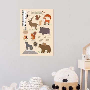 Posterlounge Wandfolie Sandy Lohß, Tiere des Waldes, Klassenzimmer Kindermotive