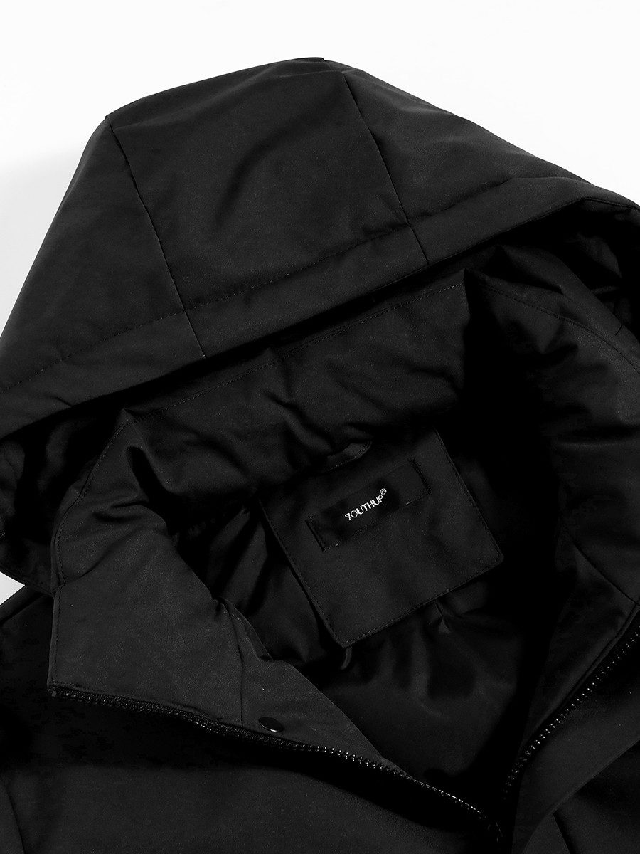 YOUTHUP Winterjacke Herren Parka Winter-Kapuzenjacke für Freizeit