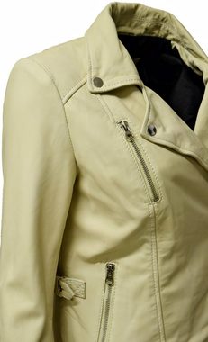 Zimmert Leather Lederjacke Stella im Biker Stil Camouflage Schokobraun, Cognac, Creme, Beige, Weiß, Braun Cognac