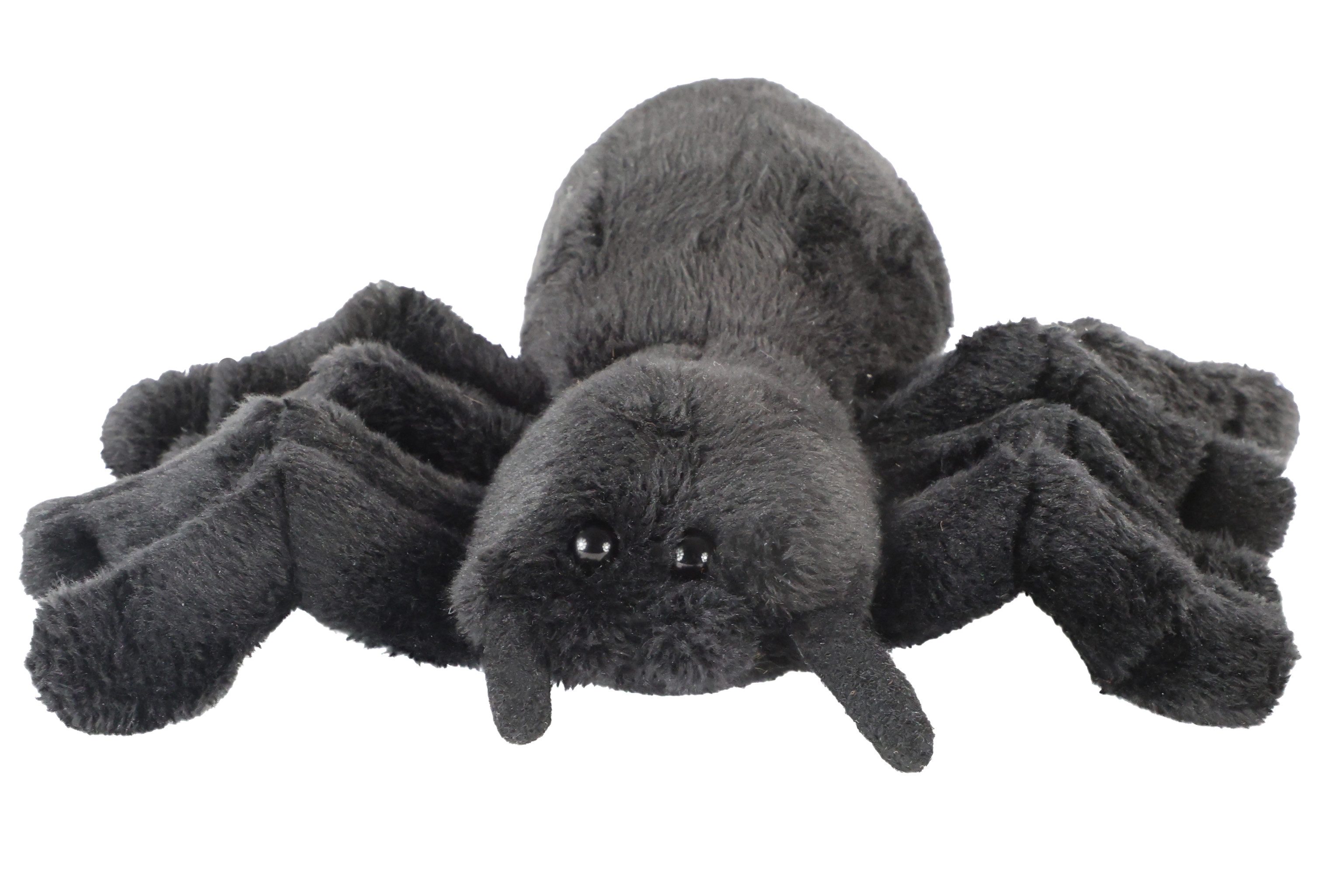 Uni-Toys Kuscheltier Schwarze Spinne Plushie - 16 cm (Breite) - Plüsch-Insekt - Plüschtier, zu 100 % recyceltes Füllmaterial
