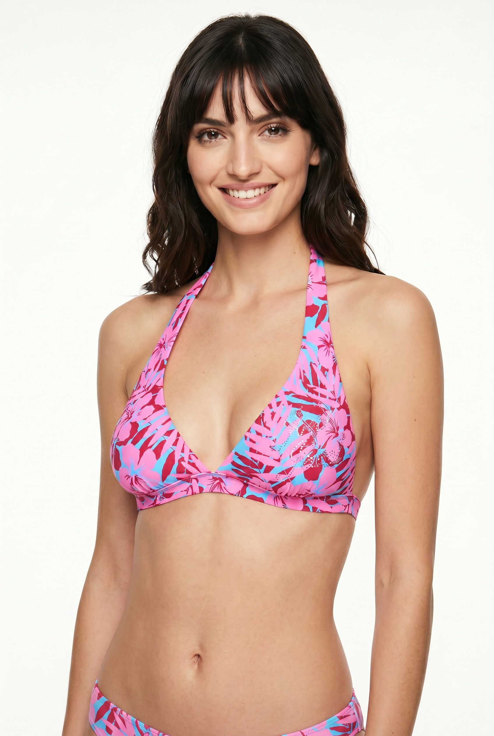 Joop Jeans Bandeau-Bikini-Top Hibiscus Beach (JOOP! Jeans), mit exotischem Hibiskus-Print, aus Polyamid und Elasthan