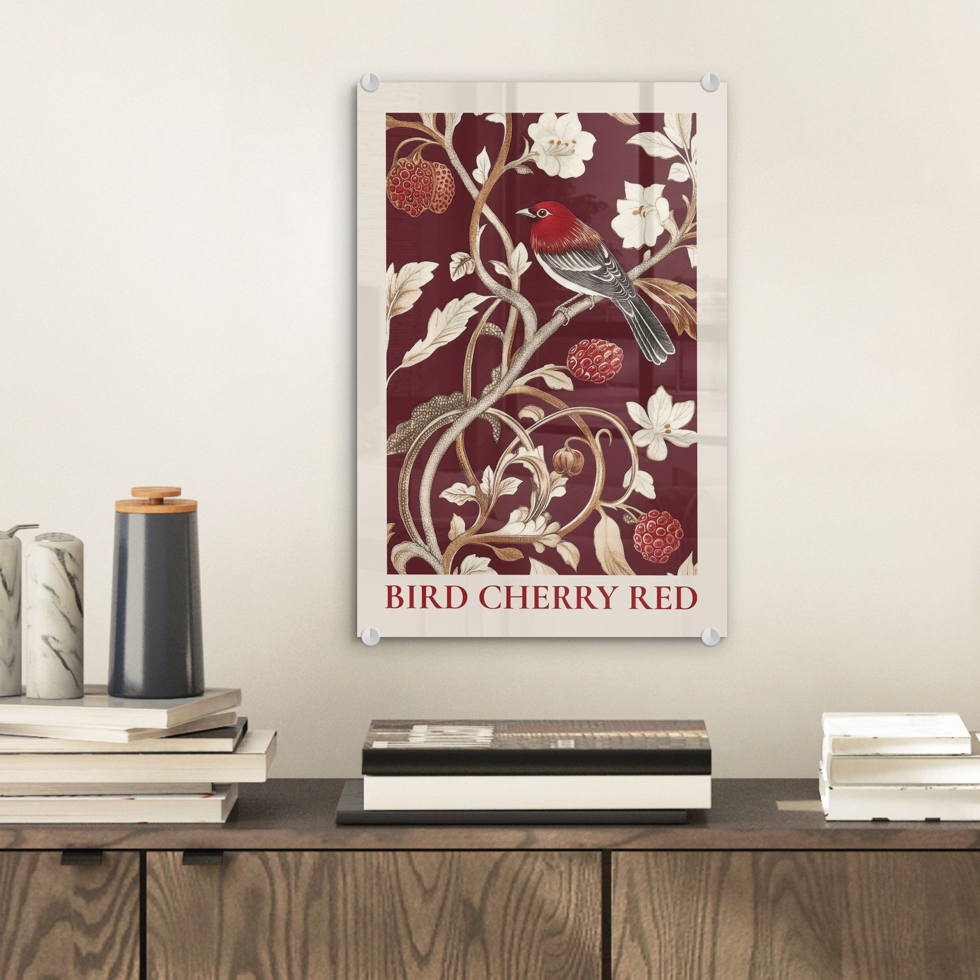 MuchoWow Acrylglasbild Vogel - Bordeaux - günstig online kaufen