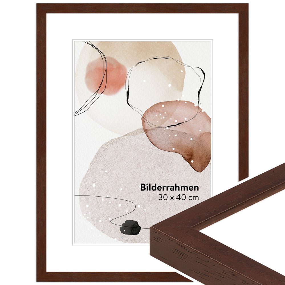 aus Stil H950, Modern WANDStyle im Bilderrahmen Massivholz Nussbaum-Optik,