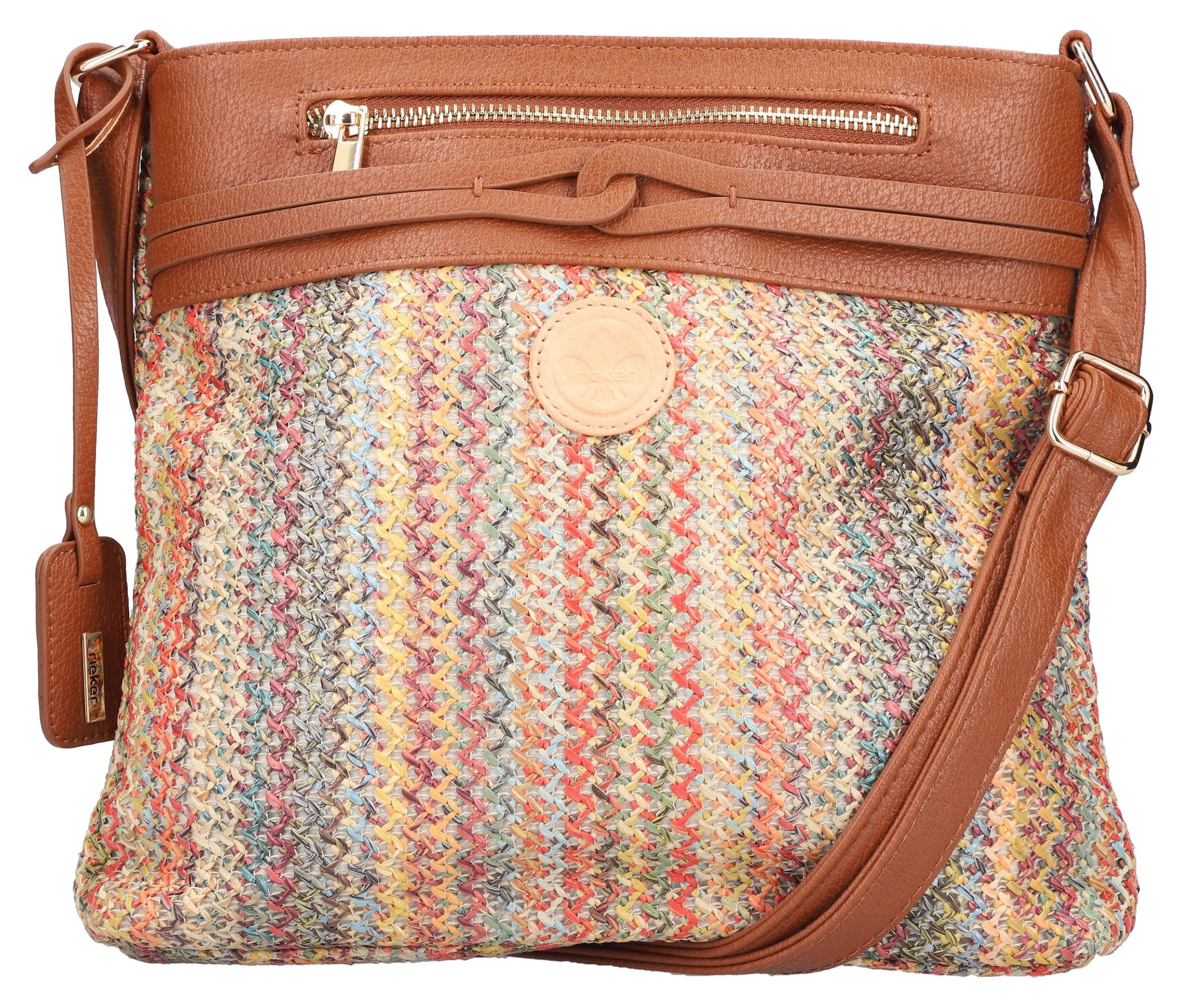 Rieker Umhängetasche, Schultertasche, Damen-Tasche mit abnehmbarem Logo-Anhänger