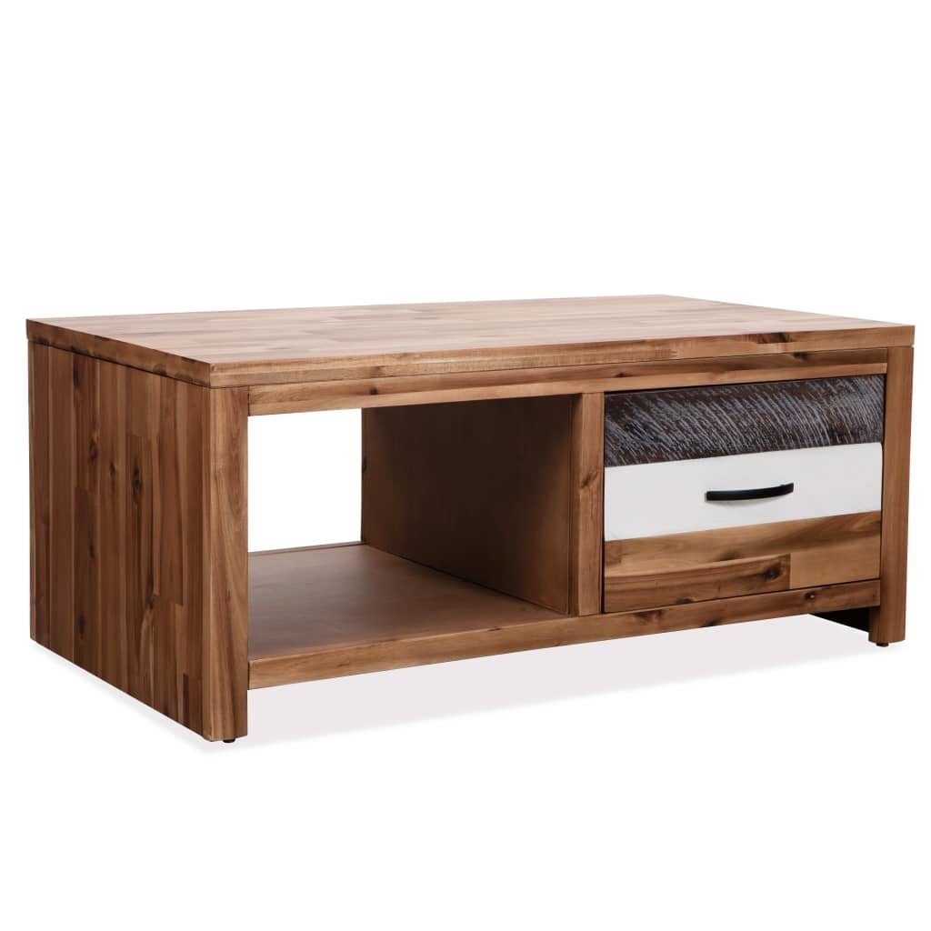 vidaXL Couchtisch Couchtisch Akazie Massivholz 90x50x37,5 cm