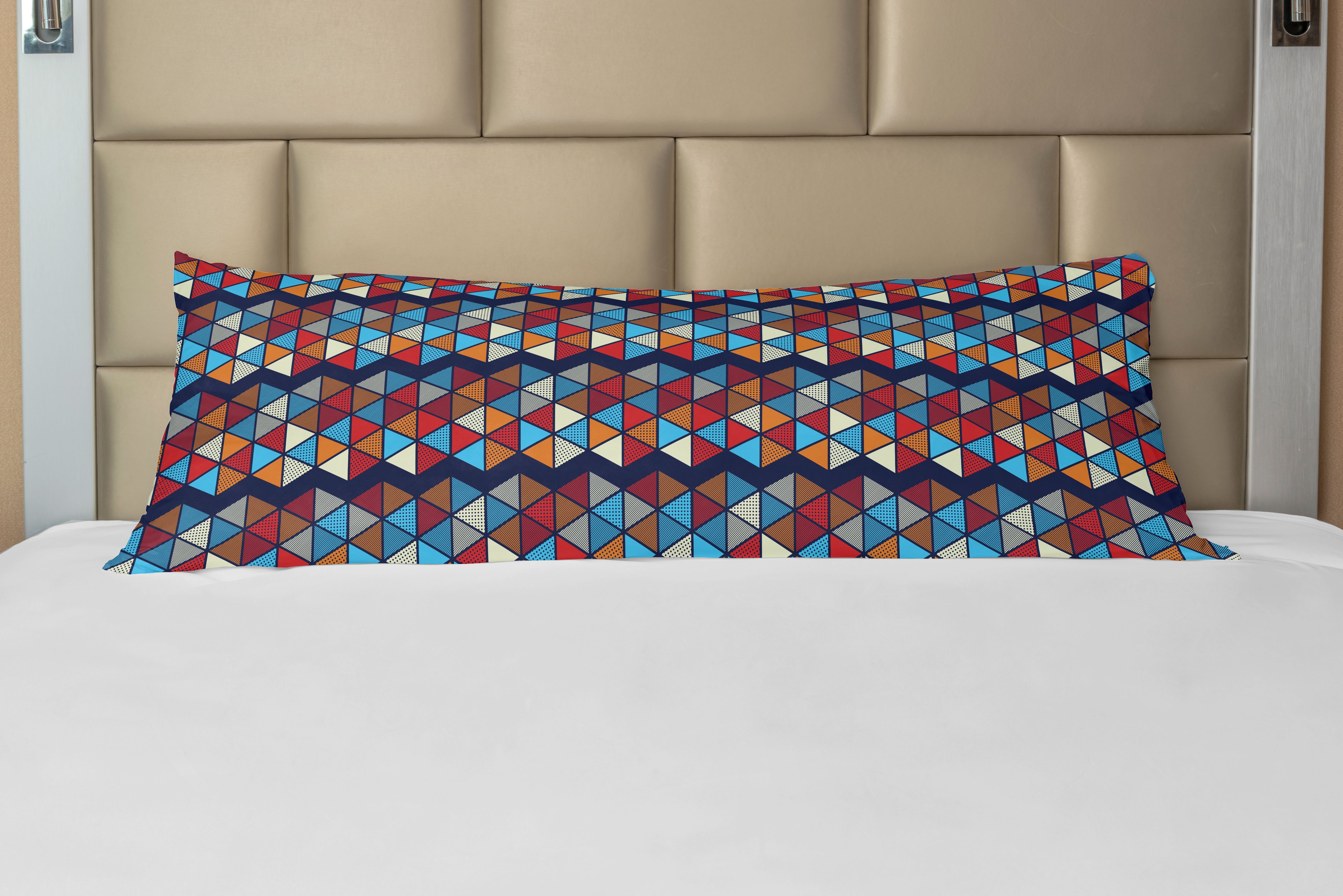 Kissenbezug, Langer Mosaik-Dreiecke Abstract Abakuhaus, Deko-Akzent Seitenschläferkissenbezug Funky