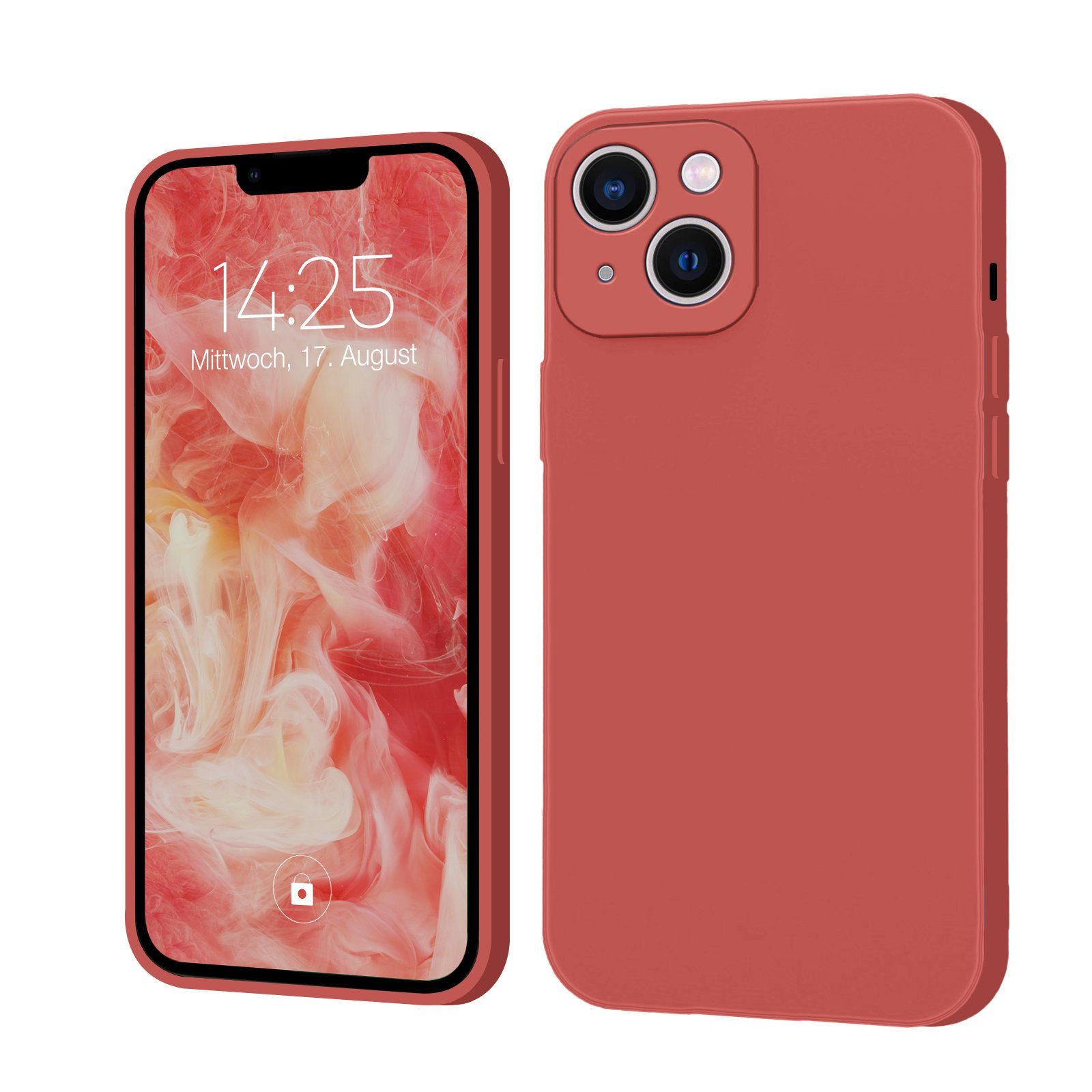 Tec-Expert Handyhülle SoftGrip Cover Hülle für Apple iPhone 14, Handy Case Bumper integrierter Kameraschutz flexibel