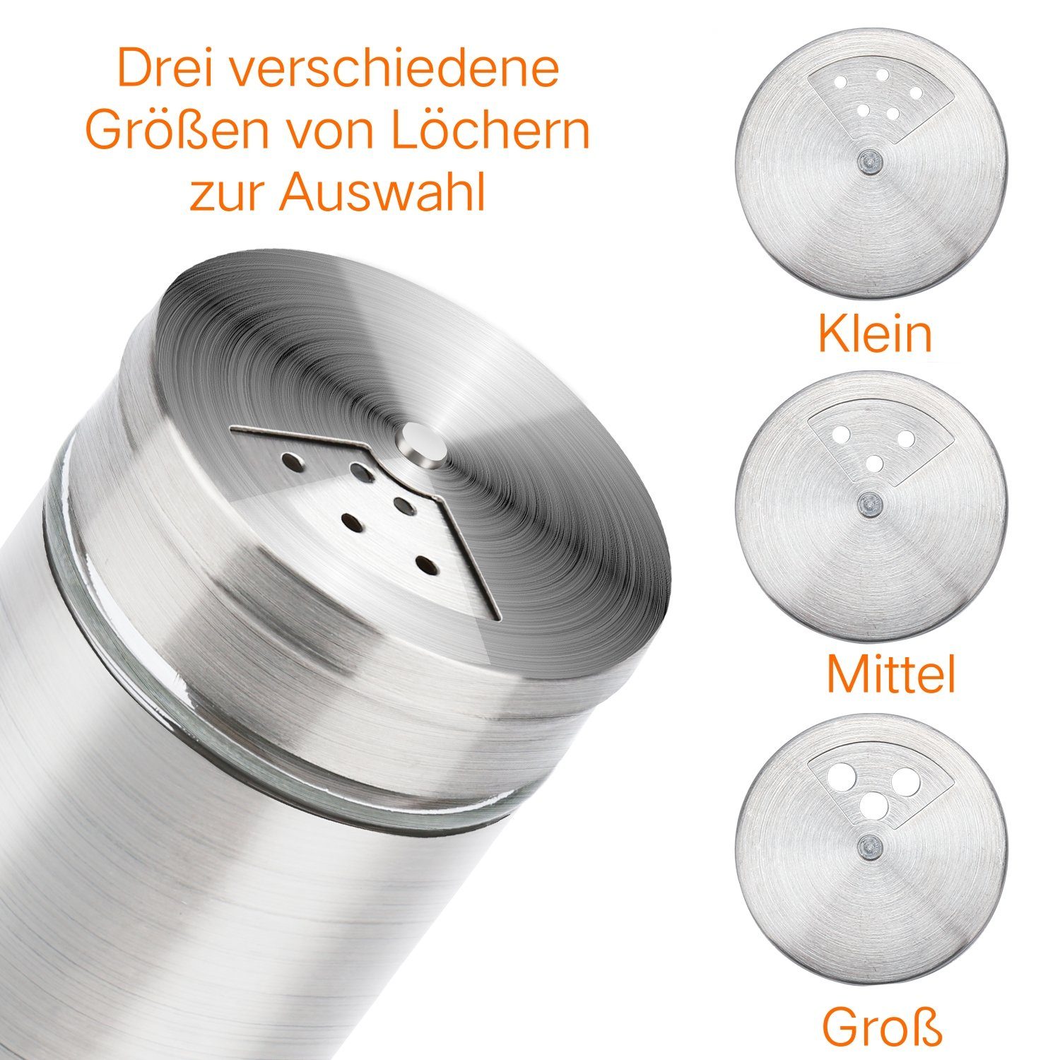Clanmacy Gewürzständer 12/24er Gewürzglas Set, Glas mit Sichtfenster & 3 -größen, (Set, 24-tlg)