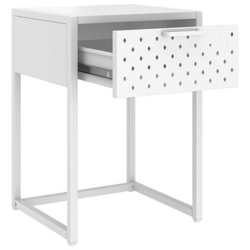 furnicato Nachttisch Weiß 38x35x54 cm Stahl