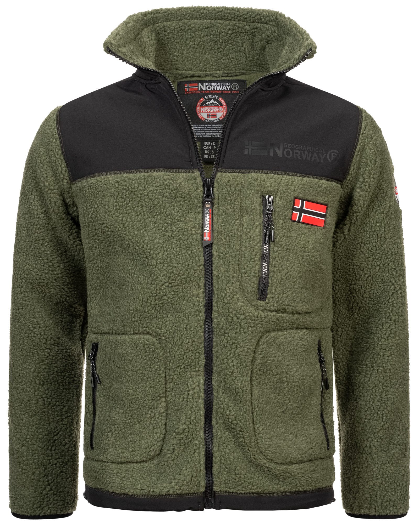 Geographical Norway Fleecejacke Herren Teddy Polar Fleece Winter Jacke Outdoor Übergangs Herbst