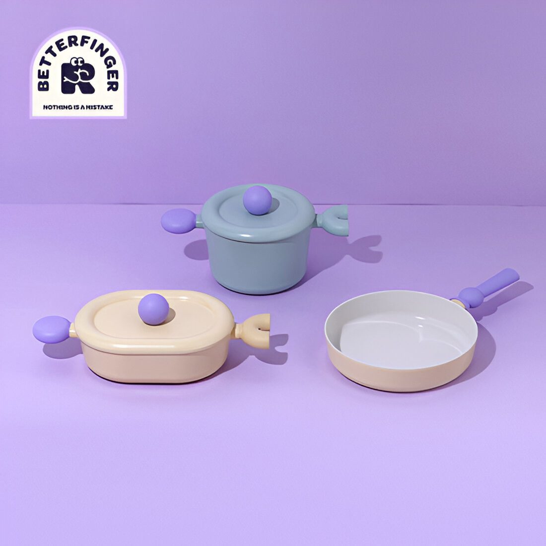 NEOFLAM® Topf-Set Better Finger Kochgeschirr Set, 3tlg., (3-tlg)