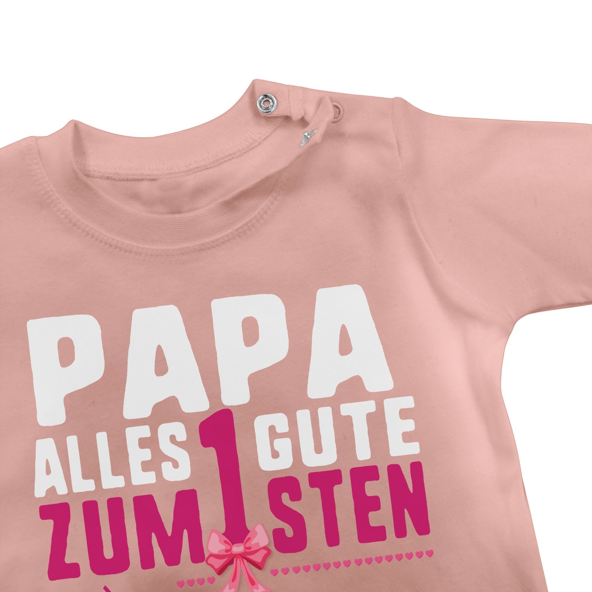 fuchsia T-Shirt Papa Vatertag 1sten zum alles Shirtracer Geschenk Vatertag 1 Babyrosa Guten Baby